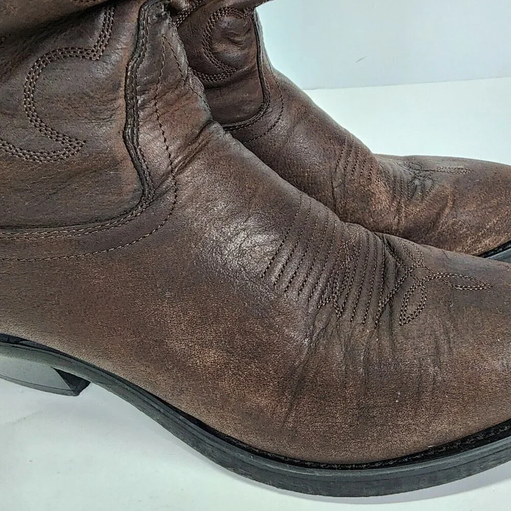 Old West Men's TBM3051 Brown Leather‎ Mid-Calf Western Boots - Size 9.5 D